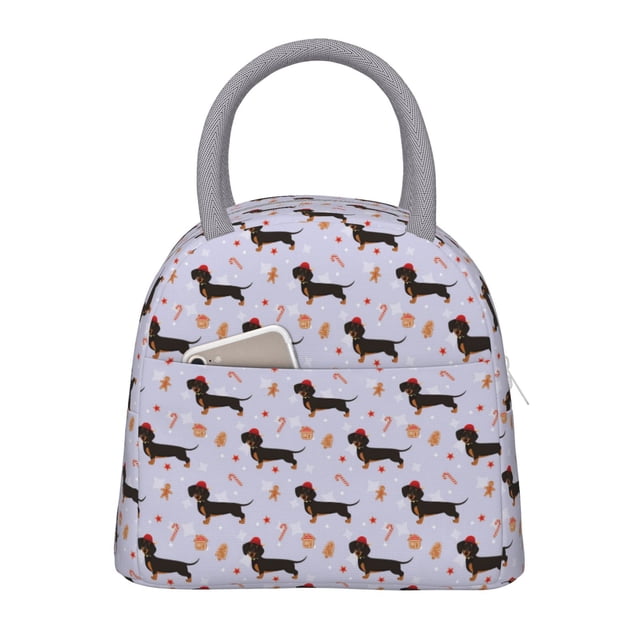Balery Dachshund Dog Puppy Bolsa de Almuerzo para Mujeres, Caja de Almuerzo, Bolsa de Almuerzo Pequeña Impermeable, Tote de Almuerzo Reutilizable con Gran Capacidad