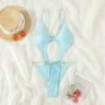 thumbnail image 2 of Traje de baño de una pieza cómodo para mujer Bikini de color sólido para mujer Traje de baño de playa con cordones OAVQHLG3B Store  lin121212, 2 of 4
