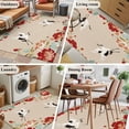 thumbnail image 5 of 2.7'x5' Area Rugs, Rustic Crane Indoor Outdoor Area Rug for Living Room Bedroom, Vintage Red Teal Spring Floral Botanical Washable Bathroom Rugs Kitchen Floor Carpet Mats Home Decor Aesthetic, 5 of 8