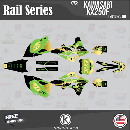 Kalair GFX Graphics Kit for Kawasaki KX250F (2013-2016) Rail Series Kalair GFX Graphics Kit for Kawasaki KX250F (2013-2016) Rail Series