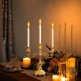thumbnail image 4 of FENGGHAO Gold and Silver Three-Candle Candelabra, Ornate Metal Candle Holder for Wedding and Table Centerpieces, Vintage European Decor, 4 of 6