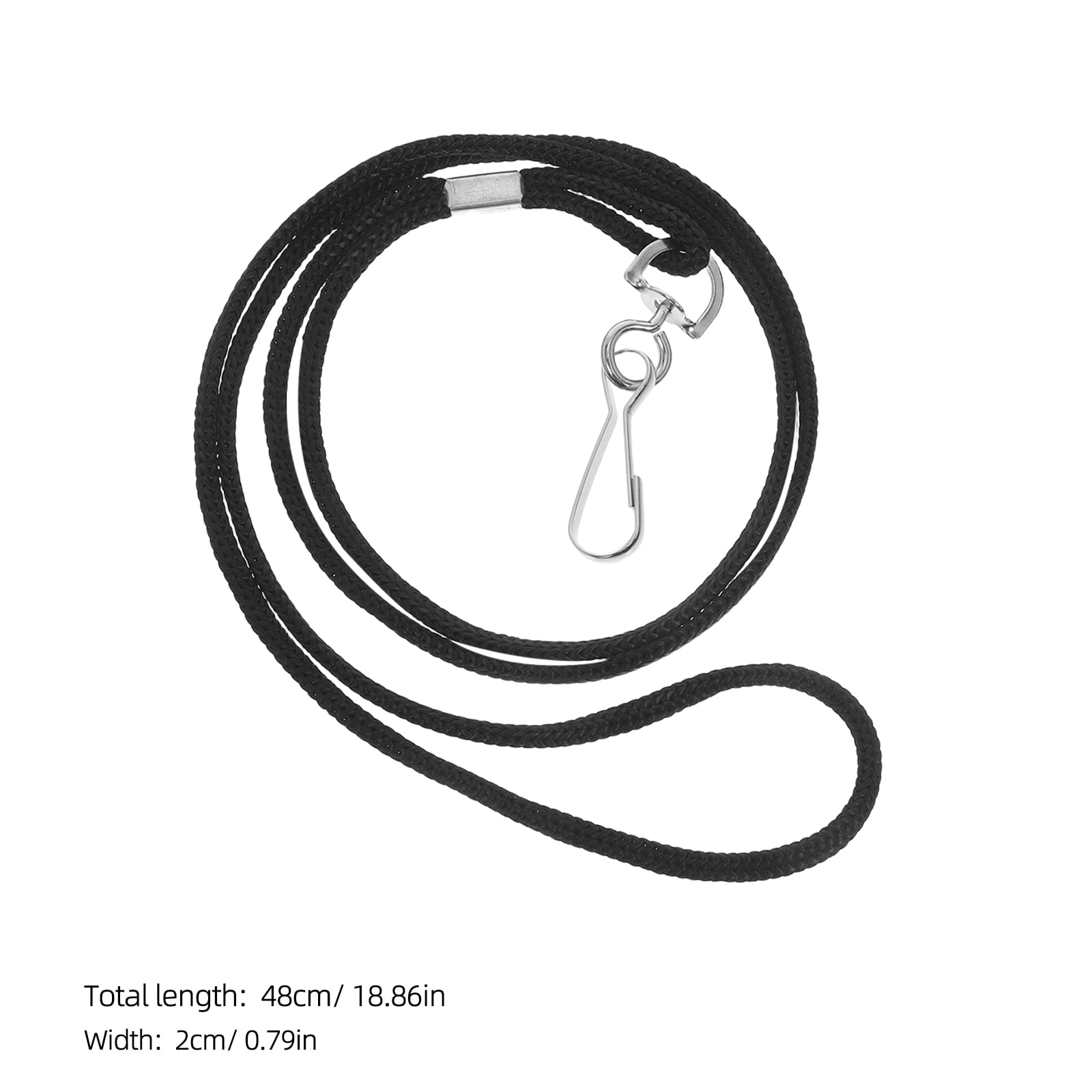 FOMIYES 100Pcs Black Id Badge Lanyard with Quick Release Clip Comfortable Strap for Office and School Use