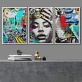 thumbnail image 2 of wall26 Framed Canvas Print Wall Art Set Urban High Contrast Beyonc Portrait Graffiti &amp; Street Art People Illustrations Pop Art Bohemian Colorful for Living Room, Bedroom, Office - 24"x36&quo, 2 of 5