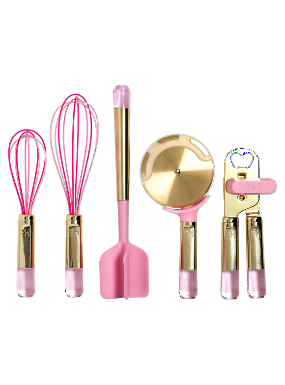 Paris Hilton 5 Piece Gadget Set with Pink Jewel Shaped Handle, Pink