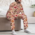 thumbnail image 7 of Honeii Skull Retro record lips Pattern Mens Pajamas Set,2pcs Men's Lounge Long Sleeve Sleep Shirt and Pajama Bottoms Sleepwear Set,Mens Pjs Sets-X-Large, 7 of 7