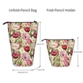 thumbnail image 2 of Kdxio Telescopic Pencil Bag Pen Holder Stationery Case,Stand-up Retractable Transformer Bag Organizer for Christmas Holiday(Tulips Flowers), 2 of 6