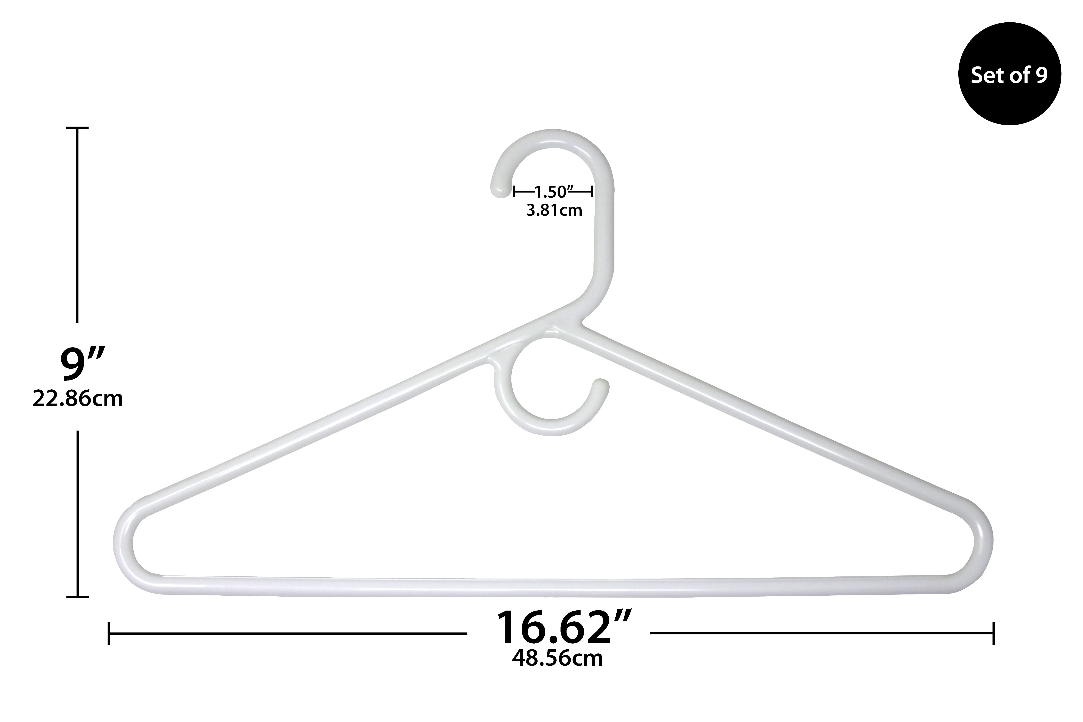Plastic Hangers HD Heavy Duty, 40 Pcs. White color, Made in USA,Durable,  Tubular