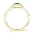 thumbnail image 2 of ANGARA Natural Classic Oval Emerald Halo Ring with Diamond Accents in 14K Yellow Gold for Women (Size-5x3mm) | May Birthstone, Birthday, Anniversary, Jewelry Gift for Women | Natural Emerald Ring, 2 of 10