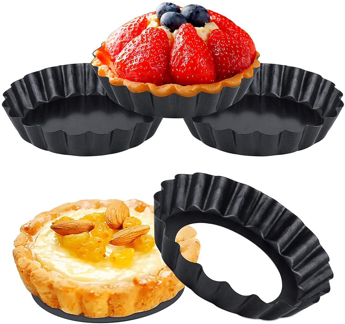 Fox Run 4" Tartlet Quiche Pan Set W/ Removable Bottom Set Of 4 Pastry 2-Pack 