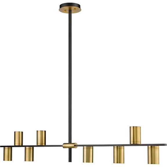 814-8L-MB-OBR-Z-Lite-Calumet - 8 Light Chandelier In Architectural Style-8 Inches Tall and 5 Inches Wide-Matte Black/Olde Brass Finish