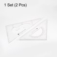 thumbnail image 3 of Unique Bargains 2piece Triangle Ruler Square Set 27cm, 24cm 30/60 and 45/90 Degrees Measuring Tools, Transparent, 3 of 5