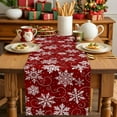 thumbnail image 4 of Red Snowflakes Table Runner 36 Inches Long for Dining Table Decor, Cotton Linen Farmhouse Table Runner Washable Coffee Table Runners Dresser Scarf for Kitchen Party Holiday Seasonal Winter Christmas, 4 of 8