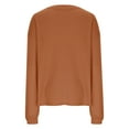 thumbnail image 6 of Women's Solid Color Waffle-Knit T-Shirt Casual Soft Long-Sleeve V-Neck Loose Shirt Top, 6 of 7