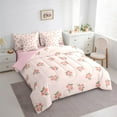 thumbnail image 3 of Feelyou Cartoon Romantic Rose Twin Bedding Sets 7-Piece, Pink Flower Floral Bedding Comforter Set, Happy Valentines Day Reversible Sheet Sets, Ultra Soft Home Decor, 3 of 7