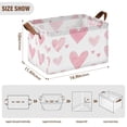 thumbnail image 7 of Yayeee Foldable Storage Basket for Shelves with Handles Waterproof Cloth Bins, Hand Drawn Hearts, 7 of 7