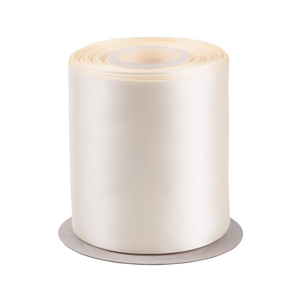 Listón satinado de 25 yardas color marfil de poliéster para envolver regalos
