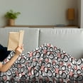 thumbnail image 3 of Geometric Soft Flannel Fleece Throw Blanket, Abstract Brushstroke Design Rounds and Circles, Cozy Plush for Indoor and Outdoor Use, 70" x 90", Blush Grey, by Ambesonne, 3 of 5