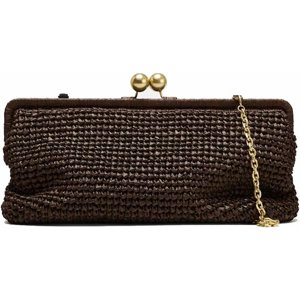 Straw Kiss Lock Crossbody Bag Woven Shoulder Bag for Women Fashion Evening Handbag Kiss Clasp Crossbody Purse Clutch