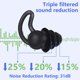 thumbnail image 1 of Earplugs (Black)Noise Canceling for Sleeping, 4 Pieces Silicone Ear Plugs, Noise Canceling Comfortable Earplugs for Snoring Swimming Concerts Studio, 1 of 4