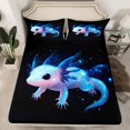 thumbnail image 2 of Manfei Kawaii Salamander Twin Sheet Sets 3pcs for Preppy Child,Cartoon Animal Twin Fitted Sheet Microfiber,Bling Glitter Breathable Flat Sheet,Microfiber Bedroom Decor, 2 of 7