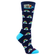 Pocket Socks Rainbows on Blue
