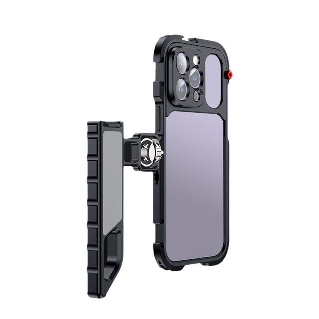 Ensemble de Montage Vidéo pour Téléphone Intelligent, Trousse de Vlog Incluant Cage pour Téléphone Intelligent avec Supports pour Chaussures Froides et Trous Filetés de 1/4 Po + Poignée pour l'Enregistrement Vidéo de Vlog, Diffusion en Direct, Compatible avec iPhone 13 Pro Max