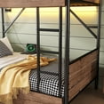thumbnail image 4 of Leumius Twin XL over Twin XL Bunk Bed, Detachable Metal Bunk Bed with LED Light & Charge Station & Two Storage Drawers, Black, 4 of 11
