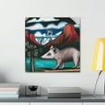 thumbnail image 4 of Opossum Folk Art Portrait - Canvas, 4 of 10