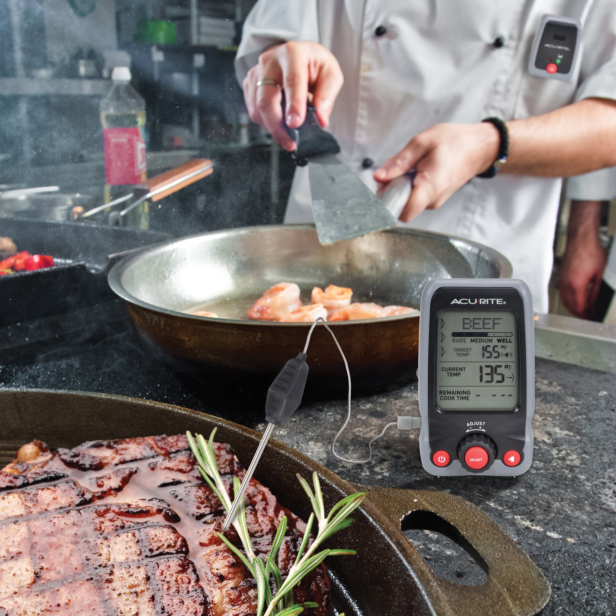 AcuRite Digital Meat Thermometer with Wireless Pager and Time-Left-to-Cook (00278A2)