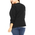 thumbnail image 4 of Blazer PaMujer TalExt3/4 Mangas Cuello De Chal Negro 3X, 4 of 5