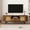 Brown, variant on American Style TV Stand with Rattan Arched Doors, Entertainment Center with Drawers & Hidden Storage, Rounded Corners Steel Legs for Living Room, Antique Wood
