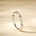 thumbnail image 2 of Oryn Jewelry 1 Ct Brilliant Round Cut Moissanite Ring - 14K White Gold Plated Wedding Anniversary Ring - Sterling Twisted Crossover Engagement Ring - Birthday Gift for Teen Her, 2 of 4