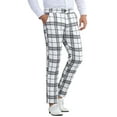 thumbnail image 5 of INSPIRE CHIC Plaid Dress Pants for Men's Flat Front Chino Contrasting Colors Business Trousers, 5 of 6