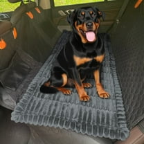 Eurhowing Backseat Pet Bed Mat, Dog Bed for Car Back Seat, Non-Slip Furry Dog Covers Pet Mat, Fit for Backseat Extenders and Seat Covers (Dark Gray, 24.8" x 54")