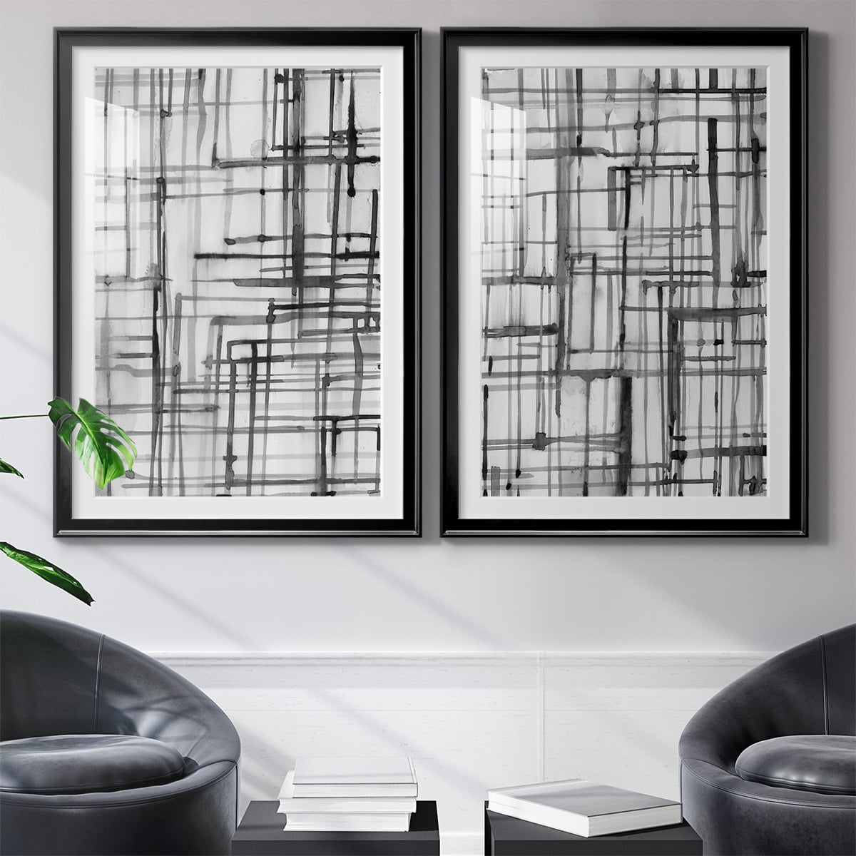 Wexford Home Line Meditation I Premium Framed Print, 26.5" x 36.5" - Ready to Hang, Black (Set of 2)