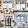 thumbnail image 5 of Navy Blue Pumpkins Fall Farmhouse Short Window Curtain Valances, Thanksgiving Botanical Beige Rod Pocket Kitchen Valances for Living Room Bedroom Bathroom Cafe 60" x 18", 5 of 8