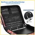 thumbnail image 4 of Zipper Binder with Shoulder Strap 2 inch 3 Ring Waterproof File Folder Organizer Bag 500 Sheet Roses and Stripes Pattern, 4 of 8