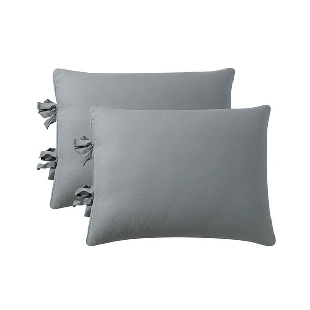 Fundas de almohada de microfibra de poliéster, cómodas y transpirables. Gris claro