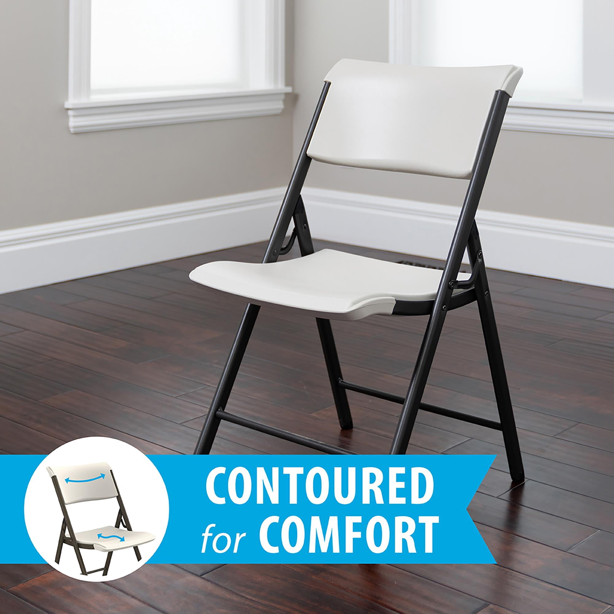Lifetime A-Frame Folding Chair, Almond (Set of 4)-81171