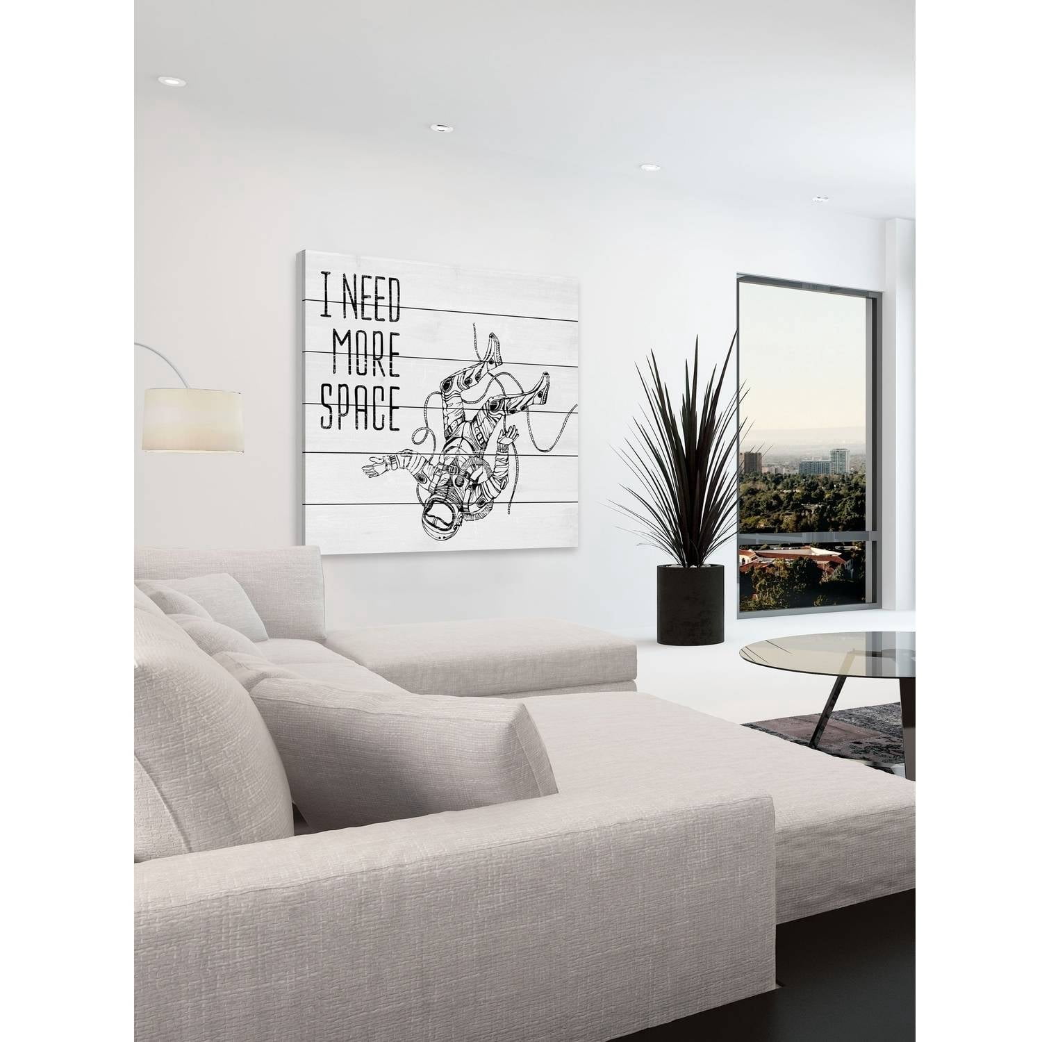 I Need More Space Painting Print on White Wood