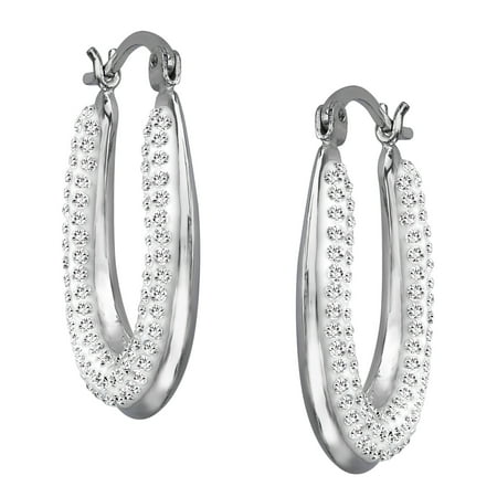 Luminesse Hoop Earrings with Swarovski Crystals in Sterling Silver
