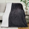 thumbnail image 3 of Gogreen Sherpa Fleece Throw Blanket for Couch Bed Sofa Adults -Soft and Warm Blanket for Winter, Thick and Fuzzy Throw Blanket, Dark Grey, 60x80 Inches, 3 of 5