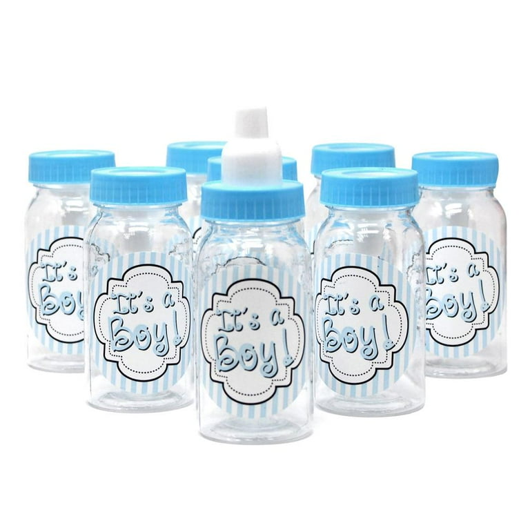 Its A Boy Plastic Baby Milk Bottle Favors, Blue, 4-1/2-Inch,