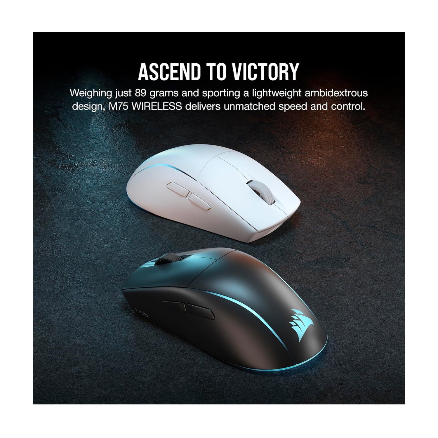 Corsair M75 Wireless RGB Lightweight FPS Gaming Mouse with 26,000 DPI, Swappable Side Buttons and Compatible with iCUE PC (Black)