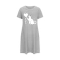 thumbnail image 4 of Camisón corto de mujer, vestido de largo medio con estampado de moda, camisón corto extragrande de mujer, camisón de manga corta con estampado de pecho a la moda, camisón de mujer, 4 of 6