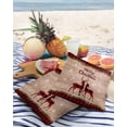 thumbnail image 3 of Pack of 2 Outdoor Pillow Covers, Merry Christmas Buffalo Check Plaid Reindeer Rustic Wooden Waterproof Square Throw Pillowcase Cushion Decorative Pillow Covers for Couch Patio Tent, 20x20 in, 3 of 6