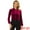 Wine Red, variant on DARING DIVA Women's Office Pocket Front Long Sleeve Button Down Velvet Shirt S Royal Blue