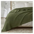 thumbnail image 2 of 100% Cotton Waffle Weave Queen Bed Blanket | Green Waffle Knit Blanket | Ultra-Soft, All Season Textured Blankets & Throws for Bed, Couch, or Chair (Full/Queen, Olive), 2 of 6