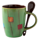 thumbnail image 1 of Juego de tazas de café de 350 ml con cucharas en el mango, aptas para microondas y lavavajillas, 1 of 5
