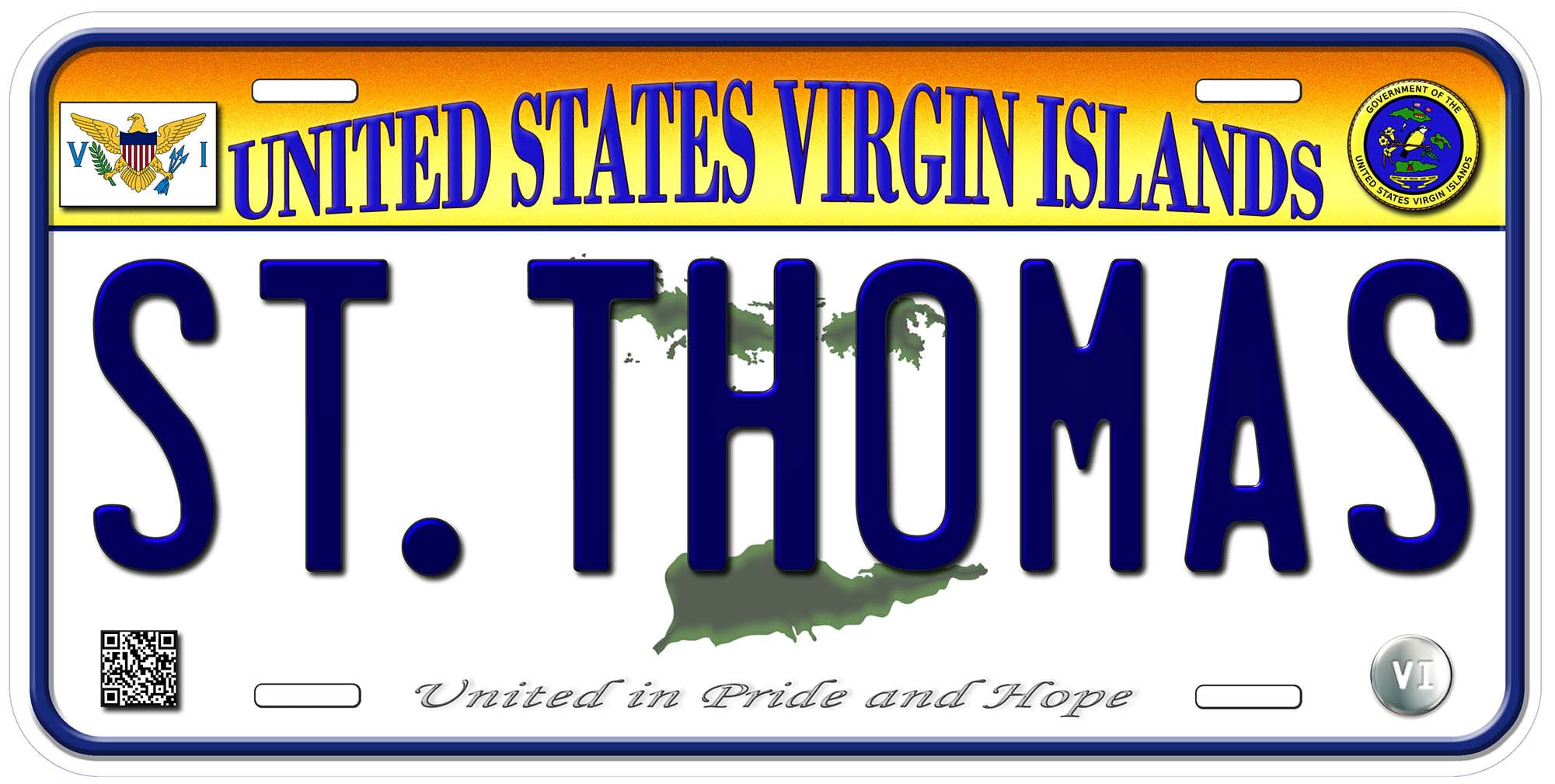 USA Virgin Islands St Thomas Custom Caribbean Novelty Car License Plate